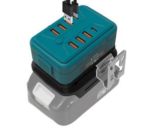 USB Battery Adapter Compatible with M-akita, 8-in-1 Charging Hub with 6 USB-A & 2 Type-C Fast Charging Port for 18V Battery Charger Cordless Portable Charger Phone Tablet Indoor Outdoor(Adapter Only)