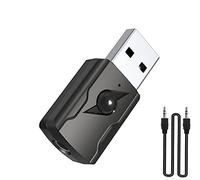 USB Bluetooth 5.0 Adapter, Bluetooth Stick, Bluetooth Dongle Adapter Audio Transmitter Receiver with 3.5 mm Cable for PC/TV/CAR/Speaker/MP3/Home Audio System/Headphones