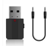 USB Bluetooth 5.0 Transmitter Receiver Adapter, 2 in 1 Wireless Audio Receiver with 3.5mm Aux Cable One Button Control jack Bluetooth connector for TV, speakers, Car Radio Bluetooth Earphone