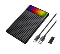 USB C 2.5Inch Hard Drive Case SSD Enclosure Hard Drive Disk Box Enclosure Case With RGB Light For Laptops