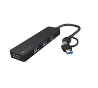 USB-C 3.0 MAYFLY HUB 4-PORT BLACK + USB-A ADAPTER NHU-2023