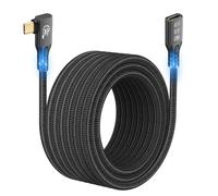 USB C 3.2 Extension Cable, 3M 10FT 90 Degree USBC 3.2 Gen2 Type-c Male to Female Extender Cable Ultra HD 4K@60Hz 240W Charging 20Gbps Data Transfer Compatible with External SSD eGPU