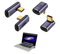Usb C 90 Degree Adapter, 4 Pcs 90-Degree Usb C Right Angle Adapter, Right Angle Usb-C Adapters, Compatible with Samsung, Macbook and More Usb-C Devices, Suitable for Laptops, Tablets and Mobile Phones