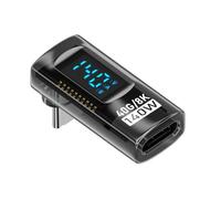 USB C Adapter 40Gbps PD 140W Right Angle Adapter High-Speed Data Transfer 8K Intelligent Digital Display Adapters Clear Black