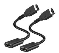 USB-C Adapter for Gameboy Advance SP Charger, Support A to C & C to C Cable | 2-Pack USB Type-C Female to GBA SP Power Charging Cord, 10cm Short Cord, Charging Only, Plug and Play, LED Indicator