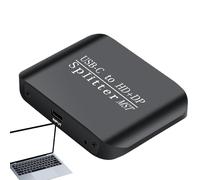 Usb C Adapter, Splitter Cable Hub, Duals Monitor Display Support, Multi-Function Port Expander, Stable Fast Connection, 1pc, Laptop Desktop Workstation Use, 7.7x5.5x2cm Black