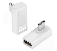 USB C Adapter, Type C 90Degree Right Angle Adapter Support 80Gbps Data Transfer, 240W Charging and 8K Video,OTG compatible wiht Thunderbolt 5/4/3, Switch,MacBook,Laptop(2pcs) (Middle Angle(White))
