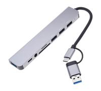 USB C Adapter with 4/5 / 7/8 Port USB3.0, hub, A | Aluminum USB3.0 Docking Station Enhances Productivity Connection for and Entertainment Fast Charging