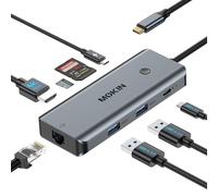 USB C Adapters for MacBook Pro/Air,Mac Dongle with 3 USB Port,USB C to HDMI, USB C to RJ45 Ethernet,MOKiN 8 in 1 USB C to HDMI Adapter,100W PD Charging, USB C to SD/TF Card Reader USB C Hub