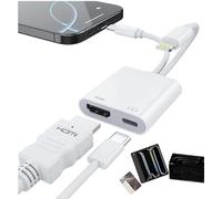 USB-C and Lightning to HDMI Adapter for iPhone ipad to TV [2025 New, MFi Certified], 4K@60 Hz Sync Screen Apple Lightning to Digital AV Adapter for MacBook, iPhone16/15, iPad to TV/Projector/Monitor