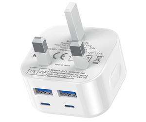 USB C and USB Plug UK Fast Charge,40W Multi USB Plug Fast Charger 20W Dual USBC Power Adapter i Phone Apple Type C Plugs with USB Port Head for iPhone 17 16 15 14 13 12 11 Pro Max Plus iPad 10th A16