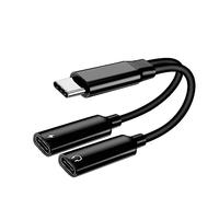 USB C Audio Adapter, 2 in 1 USB C Headphone and Charging Adapter for Samsung/Huawei/Oppo/Google Pixel/Nokia/Motorola/Oneplus, TYPE-C Audio & Charging Splitter with PD Fast Charging Support Music Call