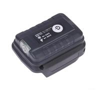 USB-C Battery Adapter with LED Light for 18V Li-ion Power Tool Batteries, Dual USB Output Converter for, 5V 2A Charging, Built-in Protection, Black