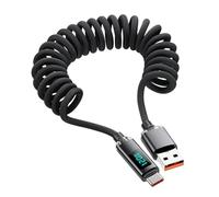 USB C Cable | 1 meter Fast Charging Cable | Woven Charger Cord with Digital Display 120W High Durable Free Flexible Design Compact Portable for Home Office Travel Car