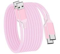 USB C Cable 15FT 2Pack,Extra Long USB-A to USB-C Cable Braided Fast Charger Cord Compatible with iPhone 15,Sony PS5,Samsung Galaxy S23 S22 S21,Note 9 Plus,OnePlus 10 Pro, Nintendo Switch, Moto(Pink)