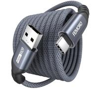 USB C Cable 15ft, Long High Speed 10Gbps Data Transfer & 60W Fast Charging Cord, USB 3.2 Gen2 to Type-C Alum Shell Braided Wire for Galaxy S25/24, iPhone 16/15, Xbox/PS5 Controller, Tablet, Dashcam