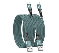 USB C Cable [2-Pack 1M+2M] Type C Fast Charger Charging Cable Braided usb c charger cable for Samsung Galaxy S22 S21 S20 S10 S9 S8 Plus Note 10 9 8, Google Pixel,LG, Sony Xperia XZ, Huawei P10 P9.