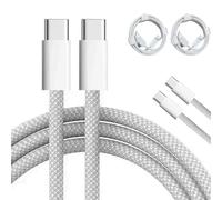 USB C Cable 2m 3.0, Fast Charge Type C Charger, Compatible with iPhone 16, Samsung Galaxy S25 S24 S23 S22 S21 S20 S10 S9 S8 Plus, Google Pixel, LG, Sony, Huawei, Durable USB-C Charging, Pack of 2