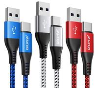 USB C Cable(2M 3-Pack),USB to USB C Fast Charging Cable Braided,QC 3.0 USB Type C Charger Cable Fast Charge Compatible with Samsung Galaxy S20 FE S21 S22 S23 S10,A51 A71,Google Pixel 8 7,PS5,Switch