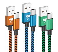 Aioneus USB C Charger Cable 3A Fast Charging, 2M 3Pack Type C Cable Braided Long Lead for Samsung Galaxy S22 S21 S20 S10 S9 A12 A21 A22 A32 A33 A53 A70, Huawei P30 P20,Sony, Xiaomi,Oppo,Google Pixel