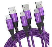USB C Cable 3A Fast Charging,[1M+1M+2M]USB A to Type C Charging Cable Braided Compatible with Samsung Galaxy A10e A20 A50 A51 A71, S20 S10 S9 S8 Plus S10E, Note 20 10 9 8, Moto G7 G8（Purple）
