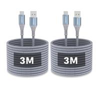 USB C Cable 3M [2 Pack] 3A Fast Charging cable,Braided USB A to USB C Charger Cable for Samsung Galaxy S10 S9 S8 Plus,Note 10 9 8,LG V20 G8 G7