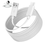 USB C Cable 5M,Extra Long Power Extension Cable Compatible with Mi Smart Camera 2K C301 C400 C500/Ring Pan-Tilt/eufy/Blink Mini/CCTV/Cinnado 2K,USB A to USB C Charging Cord for Security Cameras,White