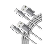 USB C Cable, Anker 2-Pack, 6 ft Premium Nylon USB-A to USB-C Fast Charging USB Type C Cable, for Galaxy S10 / Note 8, LG V20 and More