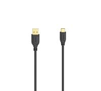 USB-C Cable "Flexi-Slim", USB 2.0, 480 Mbps, Black, 0.75 m