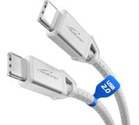 KabelDirekt - USB C Cable for Fast Charging, Break-Resistant Metal Plugs + Nylon Braiding, USB 2.0 - 2m (Charges Phones/Laptops with 60W, Highly robust, Works as Charging/Data Cable, Black)