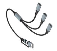 USB C Cable Phone Adapter 2 In 1 Type C To Type Adapter With Data & Charging Port For Phone Laptop Tablet USB Extension Cable