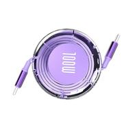 USB C Cable Retractable - Slim Type C Link, Rapid Charge Cables, Coiled Transfer Wire | Durable 100W Output Track, Smooth Signal Flow Setup For Large Files, Mobile Devices, Office Equipment