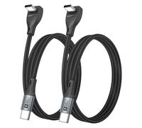 USB C Cable Right Angle - 60W Fast Charging USB C Cable [2P 1M] Braided USB Type C Data Cable, 90 Degree C Cord Charger for i-Phone 16/15 Pro Max, Tesla Model Y, Apple MacBook, iPad, Pixel, Sam-sung
