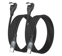 USB C Cable Right Angle - 60W Fast Charging USB C Cable [2P 2M] Braided USB Type C Data Cable, 90 Degree C Cord Charger for i-Phone 16/15 Pro Max, Tesla Model Y, Apple MacBook, iPad, Pixel, Sam-sung