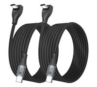 USB C Cable Right Angle - 60W Fast Charging USB C Cable [2P 3M] Braided USB Type C Data Cable, 90 Degree C Cord Charger for i-Phone 16/15 Pro Max, Tesla Model Y, Apple MacBook, iPad, Pixel, Sam-sung