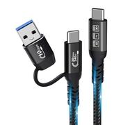 USB C Cable,USbC 3.2 Gen 2X2 20Gbps,Multi functional 2in1 USB A to Type C 8K@60Hz UHD Video 5A/240W PD3.1 Fast Charge Cord Compatible with Thunderbolt 3/4 MacBook Pro Samsung (500, Centimeters)