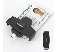 USB C CAC Card Reader, CAC Reader DOD Military Common Access Smart Card & SIM Reader, Mini Portable Type C Smart Card Reader Compatible with Windows, Mac OS, and Linux