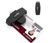 USB C CAC & SIM Card Reader, CAC DOD Military Common Access Smart Card Reader, Mini Portable Type C SIM Smart Card Adapter Compatible with Windows, Mac OS, and Linux