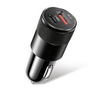 USB C Car Charger, 15W Lighter Usb Charger 12V USB Socket Dual Port PD 15W/3.1A Fast Charge Cigarette Lighter Adapter with LED for iPhone 15/14 Pro Max, Samsung Galaxy S23/S22, iPad, Xiaomi etc