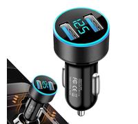 USB C Car Charger - 2-Way Mobile Phone Adapter | Digital Display Charger with Overheating Protection for Long Distance Driving Work Communications Carpooling