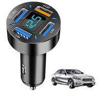 USB C Car Charger,66W USB C 4 Ports Fast Car Charger Quick Charge USB Type C Car Adapter | Smart Chip, Multiple Safety Protection, Protect Your