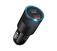 USB C Car Charger Adapter, 60W Dual PD 3.0 Port Cigarette Lighter USB Charger, Car Phone Charger Fast Charging for iPhone 17 Pro/16e/15/14/13/12,Samsung Galaxy S26 Ultra/S25 FE/S24/S23/S22/S21/A16/A56