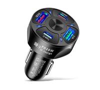 USB C Car Charger Adaptor USB C 4 Port, Car Cigarette Lighter Phone Charger 35W 7A Fast Charging Compatible with iPhone Samsung Galaxy iPad Huawei Xiaomi