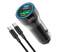 USB C Car Charger Fast Charge with 60W Type C Cable for Samsung S26 Ultra S25 S24 S23 A56 5G A55 A17 A16 A15, PD45W & QC30W Fast Car Phone Charger Cigarette Lighter Adapter for iPhone 17 Pro Max 16 15