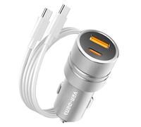 USB C Car Charger For Samsung Galaxy S26 Ultra Plus S25 FE S25+ S25 EDGE/Z Flip 7 FE 6 5 4/Z Fold 7 6 5 4/S2 S24 FE Plus Ultra 48W Super Fast Type C Car Charger Cigarette Lighter Adapter With Cable