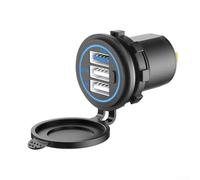 USB C Car Charger Socket, Car Charger Socket PD3.0 & QC 3.0 USB C LED Touch Switch Fast Charging 12V/24V For Marine Boat Motorcycle Truck(G)