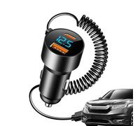 USB C Car Charger, USB C Car Charger Fast Charging | Type C Charger Fast | Charging Car PD QC 3.0 Multi-Port USB Charger | 100W Car Charger Pull-Out Cord for Smartphones, Tablets, Laptops