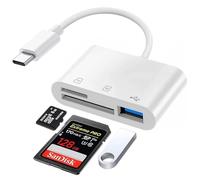 USB C card reader, USB C to Micro SD TF memory card reader, card reader type C to USB camera memory card reader adapter for iPhone 15/Pro Max/Pro/Plus/iPad Pro/MacBook Pro/Air, Samsung Galaxy