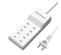 USB C Charger, 10 Ports USB Charging Station, 50W Multi-Port USBC Charger, USBC Desktop Multiple Charger for iPhone 16/15/14/13/12/iPad/Samsung S24/S23/Ultra/Z Flod/Watch/Headphones