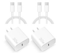 USB C Charger, 30 W Fast Charge, Pack of 2 Type C Charger Block with 6 Feet Compatible with 15/15 Plus/15 Pro/15 Pro Max/iPad Pro/Mini/Air/Air4/AirPods